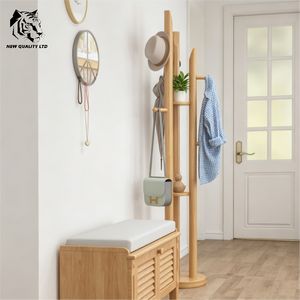 china supplier cheapest customization in stock ready to ship floor clothes rack new designed bedroom furniture wood coat rack - Product Image 3