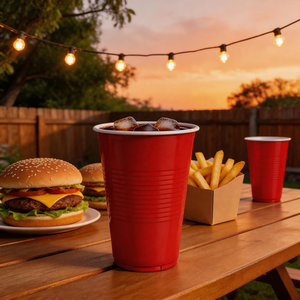 แก้วพลาสติก PP แบบใช้แล้วทิ้งทรงกลม ขนาด 18 ออนซ์ สำหรับงานปาร์ตี้ น้ำผลไม้ บาร์ ปิกนิก กีฬา ผลิตตามสั่งจากโรงงาน - Product Image 4
