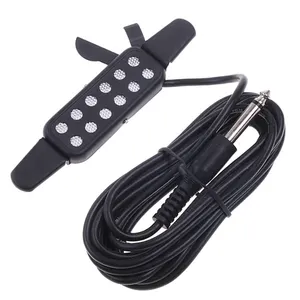 Wholesale acoustic guitar transducer-12-hole Guitar Sound Hole Pickup Clip On Microphone Wire Amplifier Speaker For Acoustic Electric Guitar Transducer