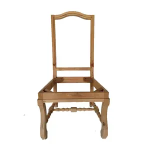 Cổ cao trở lại khung gỗ chưa hoàn thành ghế handcarved cổ điển gỗ góc ghế (CH-326)