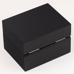 Black Wooden <b>Watch</b> Box Single Slot Luxury <b>Watch</b> Packaging <b>Case</b> with Grey Suede Lining Custom Logo Gift Wholesale - Product Image 3