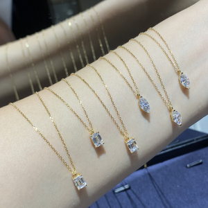 पैक्क्सिमा गहने पेशेवर कस्टम 0.53ct एराल्ड कट लैब-विकसित हीरे के साथ इगी सिरेमिक महिला हार - Product Image 4