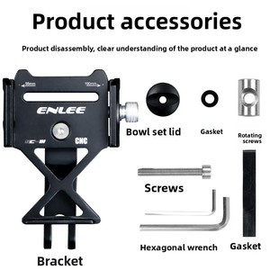 ENLEE SC-100 ที่ยึดโทรศัพท์มือถือบนแฮนด์จักรยาน อลูมิเนียมอัลลอยด์ กันลื่น สำหรับจักรยานเสือภูเขาและจักรยานถนน ขยายขนาด - Product Image 5