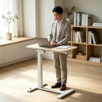 Höhenverstellbarer Metalltisch mit 4 Rollen für das Bett, Rechteckig, zum Essen