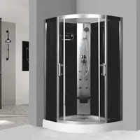قوس الألومنيوم إطار اقتصادية المغلقة الحمام مقصورة للدش غرفة منحني الزجاج مقصورة الاستحمام مع علبة أكريليك