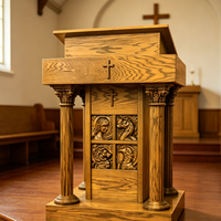 Pupitre d'église en bois sacré pour centre de ministère, lieu religieux, espace sacré, scène de sermons, lutrin