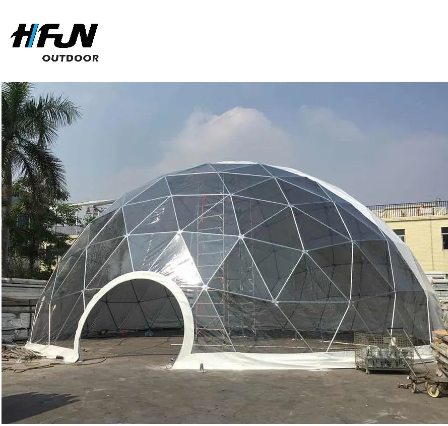 PVC พลาสติกกลางแจ้ง Garden Igloo Cupula Geodetica เต็นท์โดมสำหรับแสดง Trade Event