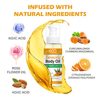 Huile corporelle au curcuma hydratante, nourrissante et éclaircissante pour peaux sèches, soin illuminateur, massage après la douche, OEM ODM
