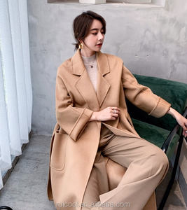 100% laine double face cachemire pardessus ceinture de luxe personnalisé femmes trench-coat long <span class=keywords><strong>2022</strong></span> - Product Image 3