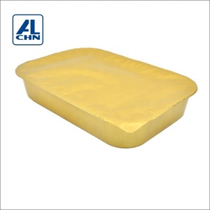 Gold Inside,Black Outside 3500ML/123oz <strong>Food</strong>-grade Large Size Takeaway <strong>Food</strong> Packaging BBQ Aluminum <strong>Foil</strong> <strong>Container</strong> With Clear Lids - Product Image 6
