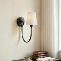 Applique murale LED moderne en tissu avec abat-jour en cuivre et laiton, en acier inoxydable, pour chambre et salon