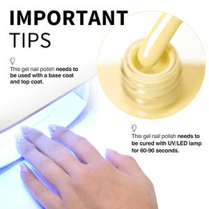 Gel <span class=keywords><strong>à</strong></span> polir <span class=keywords><strong>jaune</strong></span> <span class=keywords><strong>pastel</strong></span> | 1Pcs Gel UV/LED <span class=keywords><strong>à</strong></span> haute brillance - Product Image 2