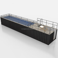 Grande piscine hors sol en verre, bois et acrylique, avec fenêtre en verre, pour jardin extérieur, spa en fibre de verre