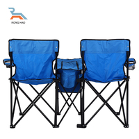 OEM vente en gros chaise double de camping légère et portable avec accoudoirs chaises de plage pliantes avec auvent