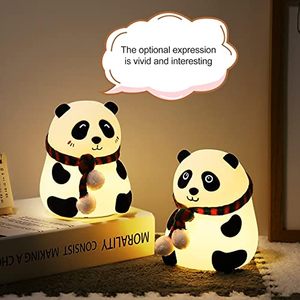 Lampe Panda en silicone LED mignonne de dessin animé 2023, capteur tactile USB, lumière colorée, veilleuse de chevet, batterie au lithium pour enfants, 4-10 heures - Product Image 1