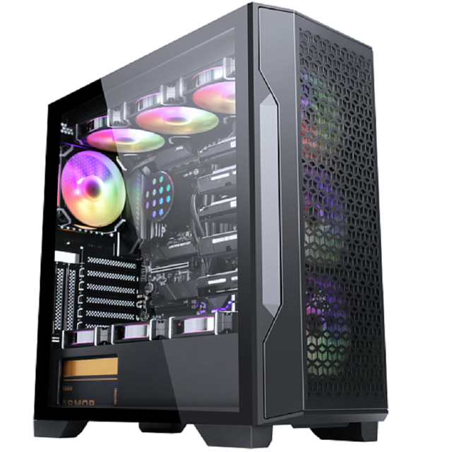 SAMA Factory Removable Dust Filter Gaming Case OEM PC Cabinet Hot Selling Computer Full Mid Tower Case PC Case with ARGB Fans