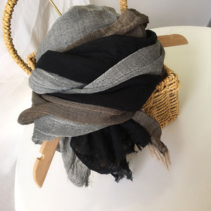 Nueva llegada de gran tamaño Hijab bufanda de algodón doble estiramiento venta al por mayor de lujo de color liso algodón Capital Hijab - Product Image 5