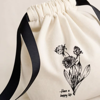 Sac en mousseline blanche en gros avec cordon de serrage, écologique, personnalisable avec logo imprimé, en coton biologique, pour emballage cadeau, bougies, pochette anti-poussière
