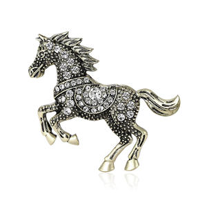 Broche de Aleación con Forma de Caballo para Niños, Chapado en Oro, Joyería de Moda, Regalos para Banquetes de Boda, Insignias para Ropa, Decoración Duradera con Color Personalizado - Product Image 3