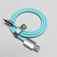 2024 Cable cargador de aleación de Zinc colorido más vendido Usb A a tipo C 66W Cable DE DATOS rápido Cable de silicona personalizado de carga de teléfono