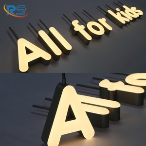 Enseigne LED personnalisée de style néon à éclairage frontal |   Lettres suspendues en acier inoxydable brossé, étanches IP65, garantie <span class=keywords><strong>5</strong></span> ans - Product Image 2
