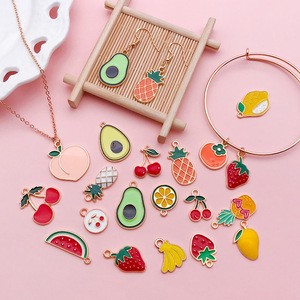 30 pcs/Sets Mixed Fruit Series Alliage Charms Cerise Fraise Pomme Pendentifs pour DIY Bracelet et Fabrication de Bijoux - Product Image 6