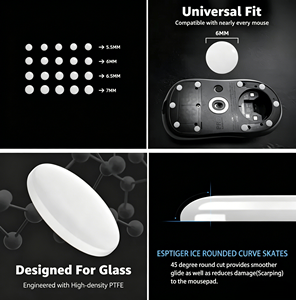 แผ่นรองเมาส์ Logitech แบบปรับแต่งได้, แผ่นรอง ICE Board แบบจุดเล็ก ทนทานต่อการสึกหรอ, แผ่นรองเมาส์ PTFE สำหรับเล่นเกมแบบสากล พร้อมยางมาสกิ้น - Product Image 2
