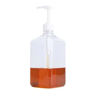 Transparent Double Scale Pump Bottle Sanitary Coffee Syrup Graduated Bottle Squeeze Bottle Honey Jar Container