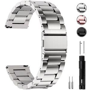 Correa de <span class=keywords><strong>Metal</strong></span> de Acero Inoxidable 304 al por Mayor con Correa Personalizada de Tres Cuentas para Reloj de 16mm 18mm 20mm 22mm <span class=keywords><strong>24mm</strong></span> - Product Image 1