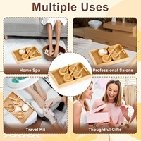 Nampan Pedikur Bambu, Nampan Kayu untuk Spa Kaki, Nampan Kayu untuk Spa Kaki bagi Teknisi Kuku dan Ahli Kecantikan