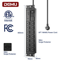 Barre d'alimentation pour rack de serveur 2U certifiée ETL FCC, double rangée, 14 prises US PDU avec protection contre les surtensions 900J et charge USB C PD 65W