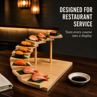 Présentoir à sushi en bois en spirale, support de service à plusieurs niveaux pour restaurant, buffet, traiteur, présentation alimentaire