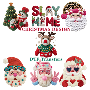Transferencias DTF Urbanas para Niños con Diseños Navideños de Gatos y Perros, Listas para Planchar, MOQ 5, Diseños Navideños en Español, Transferencia DTF para Camisetas - Product Image 1