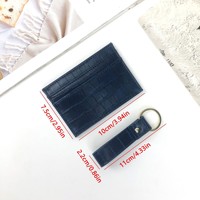Dompet Kartu Kredit Mini Tipis Anti-RFID Kulit Buaya Asli Looen Custom Desain Solid Nasional Tanpa Penutup