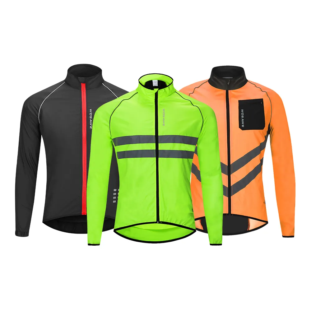 WOSAWE Cycling Windbreaker High Visibility Universal Knitwear MTB Cycling Windproof Quick-Qrying Rain Coat Wind