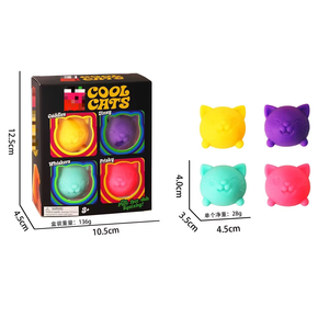 Nuevo Juguete Sensorial Antiestrés de Rebote Lento 4 en 1 Cool Cat, Ideal para Aliviar el Estrés - Product Image 3