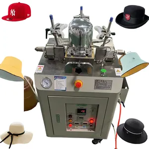 Mesin penekan uap untuk membuat topi setrika untuk topi topi kepala ganda suku cadang mesin pembuat topi bisbol untuk membuat topi