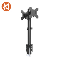 Support de moniteur double en acier allié Khcoohoo avec fixation au bureau, compatibilité écran 13"-27", capacité de charge 8 kg, hauteur réglable