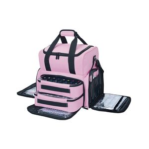 Échantillon gratuit Lampe à ongles Sac organisateur de vernis à ongles en polyester imperméable et résistant avec 2 pochettes amovibles - Product Image 1