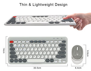 Ergonomic Slim Wireless Keyboard and <b>Mouse</b> Combo with <b>for</b> Rechargeable Battery-in Stock - Product Image 2
