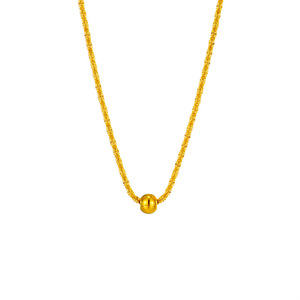 European American Fashion Titanium Steel Ball Chain Clavicle Necklace Gold Geometric Design N1753 - Product Image 5