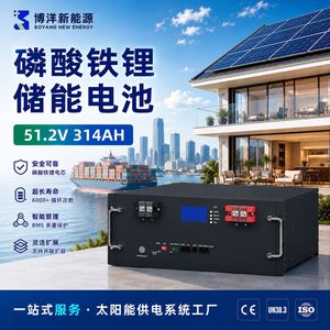 Batterie LiFePO4 montée sur rack 51,2 V 314 Ah, système de stockage d'énergie industriel et commercial avec RS485, refroidissement par air, réseau hybride - Product Image 3
