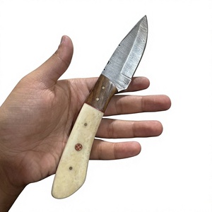 Cuchillo de Supervivencia y Caza de Acero de Damasco con Hoja Fija Tipo Drop Point, Mango de Madera Pakka Azul, Garantía de 3 Años, Personalizable - Product Image 1
