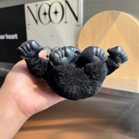 Porte-clés en peluche gorille noir mignon, adorable breloque singe, cadeau pour hommes et amoureux des animaux