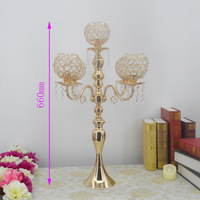 5 bras argent métal cristal bougeoir décoration de mariage Table pièce maîtresse mariage décor candélabre métal fleur support