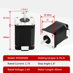 Kit Híbrido <span class=keywords><strong>Nema</strong></span> <span class=keywords><strong>17</strong></span> 1.8 DC24V <span class=keywords><strong>TB6600</strong></span> de Alto Torque Kaihong Personalizado 42*42*60mm con Certificación CE ROHS y 1 Año de Garantía para Motor Paso a Paso - Product Image 2