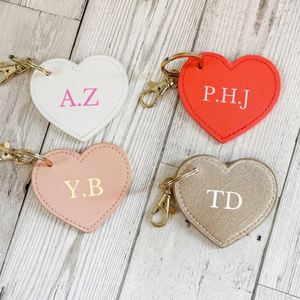Factory Custom Logo DIY Laser Heart Keychain PU Leather Heart Shaped <b>Key</b> <b>Ring</b> Gift Pendant <b>Bag</b> <b>Key</b> Accessories - Product Image 2