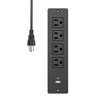 Multiprise encastrable sous bureau avec ports USB-A et USB-C, station de charge avec 4 prises CA