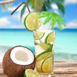 ESTICK Parapluie cocktail personnalisé Pailles <span class=keywords><strong>Parasol</strong></span> en bois jetable Parapluie en papier pour fête, boissons, garniture <span class=keywords><strong>avec</strong></span> <span class=keywords><strong>parasol</strong></span> Style - Product Image 2