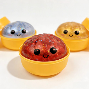 Juguete Blandito de Baozi con Purpurina, Juguete Sensorial de Rebote Lento, Pelota Antiestrés Portátil con Forma de Bollo al Vapor para Adultos - Product Image 4